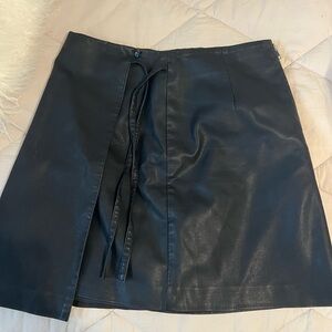 Silence + Noise Black Faux Leather Mini Skirt